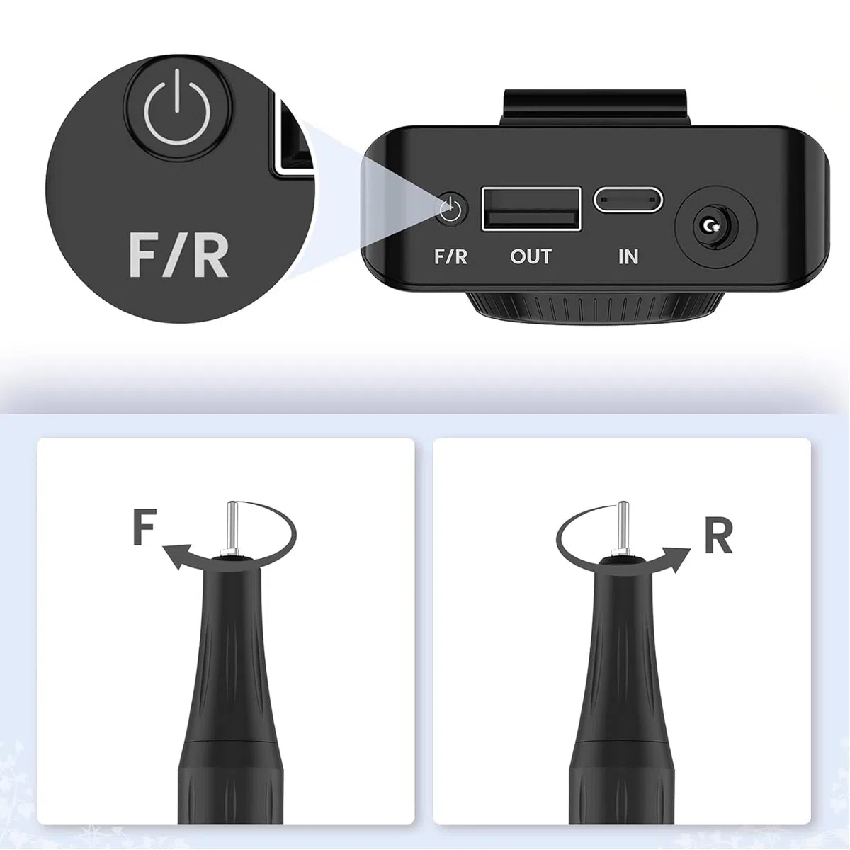 Nagelfräser Akku, Maniküre Set Elektrische Nagelfeile 35000 U/Min, Delanie Nagelfräser Für Gelnägel Acrylgel Nagelhaut Entferner, Pediküre Nageldesign mit LED-Anzeige USB-Aufladung -Schwarz