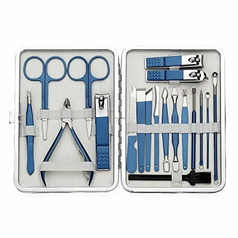 Hong Yi Fei-Shop Nagelknipser 19 stücke Nagel Clippers Maniküre Set Pediküre Kit Professionelle Nagelpflege Kit mit Gesichtspflege-Werkzeuge Erwachsene Nagelknipser