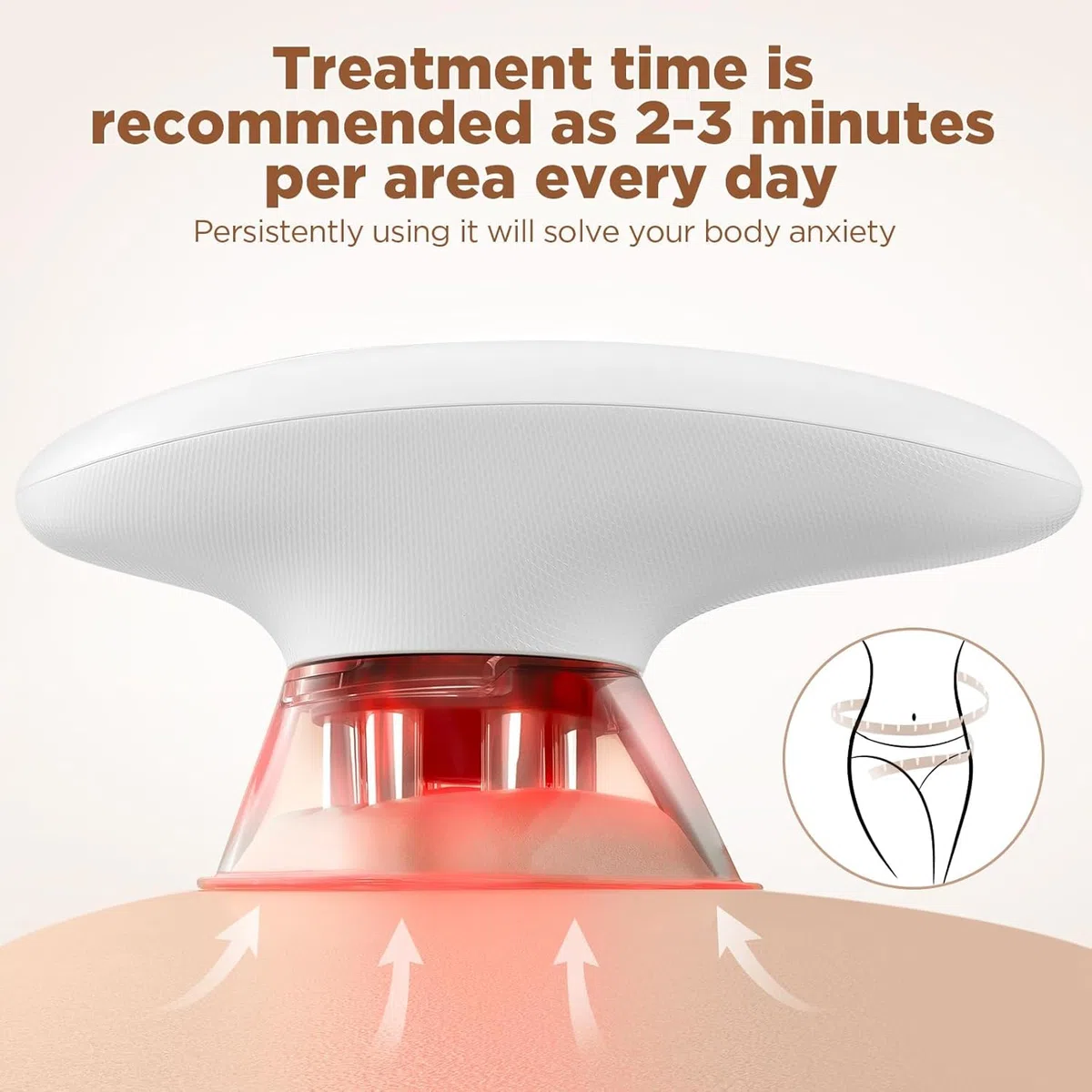 Schröpfmassagegerät mit EMS & Rotlicht, 2-in-1 Körper & Gesichtsmassage, Massagegerät für Straffere Haut, Massage durch Elektrische Stimulation,Anti Cellulite Massagegerät für Bauch,Weiß,mit 100ml Gel