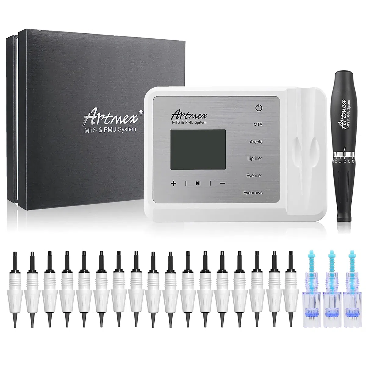 Artmex V9 Permanent Make-up Maschine Tatoo Machine Microblading-Stift-Set mit 20 Ersatz-Nadelkassetten