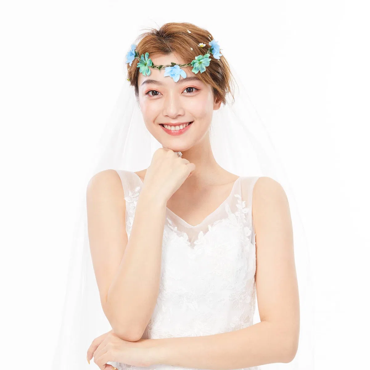 LALAFINA Sets Elegantes Blumenstirnband Realistische Blumenkrone Für Frauen Für Hochzeiten Fotografie Cosplay Halloween Pcs