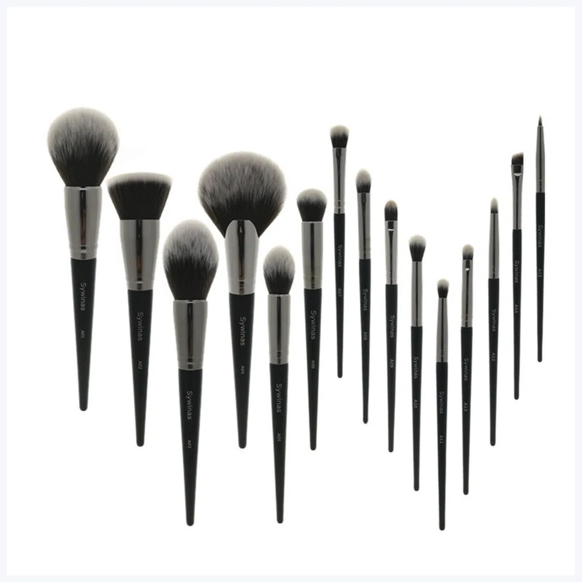 Make up Pinsel Makeup Pinsel Set 15-teiliges hochwertiges schwarzes natürliches Synthetisches Bürsten-Tool-Kit professioneller Make-up-Pinsel Make up Pinsel Set(China)
