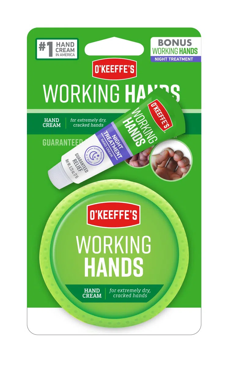 O'Keeffe's Creme para as mãos Working Hands, frasco de 100 ml com tratamento noturno para as mãos trabalhadoras