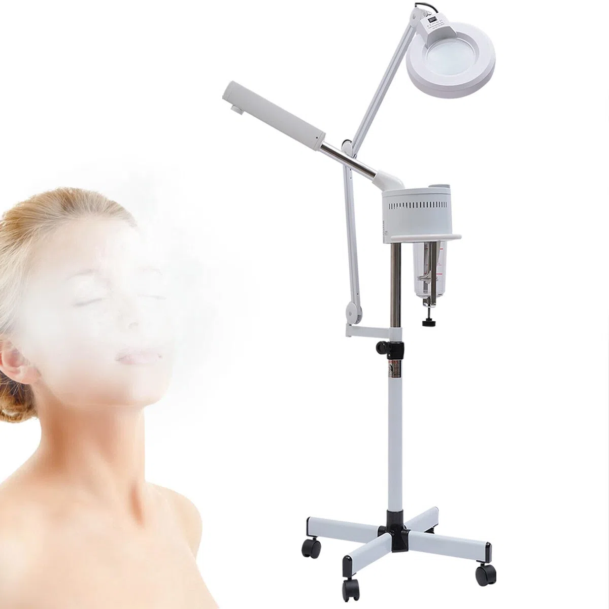 Ozon Bedampfer 2 in 1 Kombigerät Bedampfer ​Lupenleuchte Lampe 5-fache Vapozon Ozon Streamer