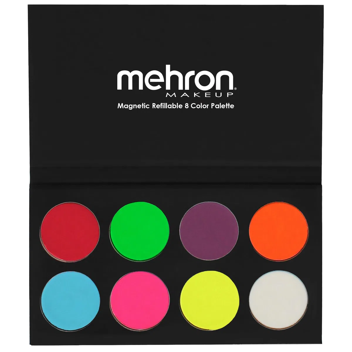 Mehron Paradise Make-up AQ 8 Color (Neon UV Glow) | Magnetische nachfüllbare Körperfarben- und Gesichtsfarben-Palette | Professionelle Schminke für Kostüme, SFX, Halloween & Cosplay