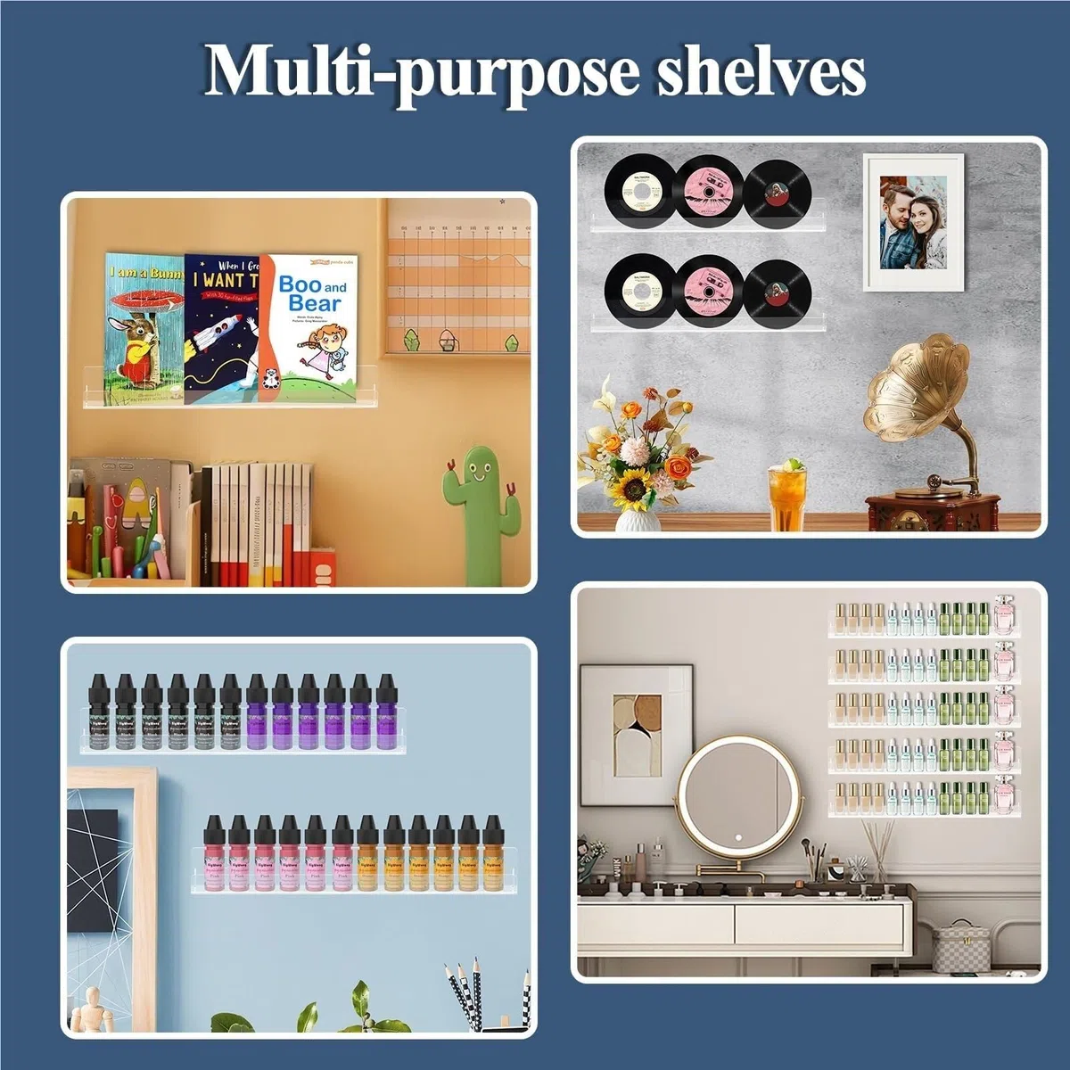 Nagellack Organizer Nagelzubehör Nagellack Regal Wand Acryl Klar Rack Sonnenbrille Organizer Multi-Zweck Maniküre Zubehör(3pcs)