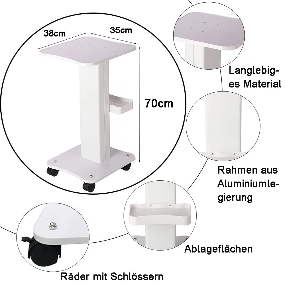 Salonwagen Kosmetikwagen Tragbarer Beauty Salon Trolley ABS Ablagefach Bremsrad Friseur Rolling Wagen