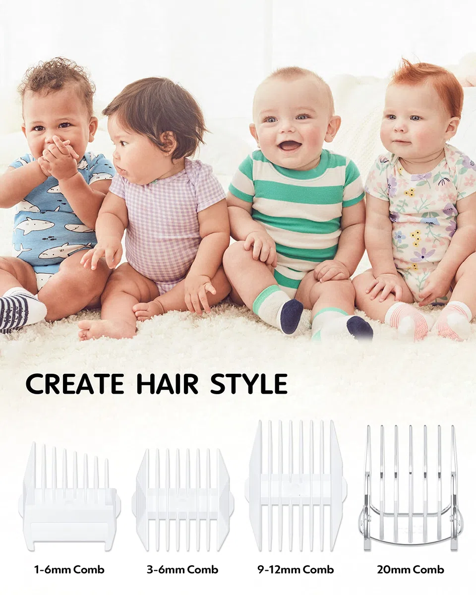 Baby-Haarschneidemaschine, leiser Haarschneider für Kinder, Kleinkinder, leiser Haarschneider für Kinder mit Autismus, wasserdicht, wiederaufladbar, schnurlos, Keramikklinge, Haarschnitt-Set