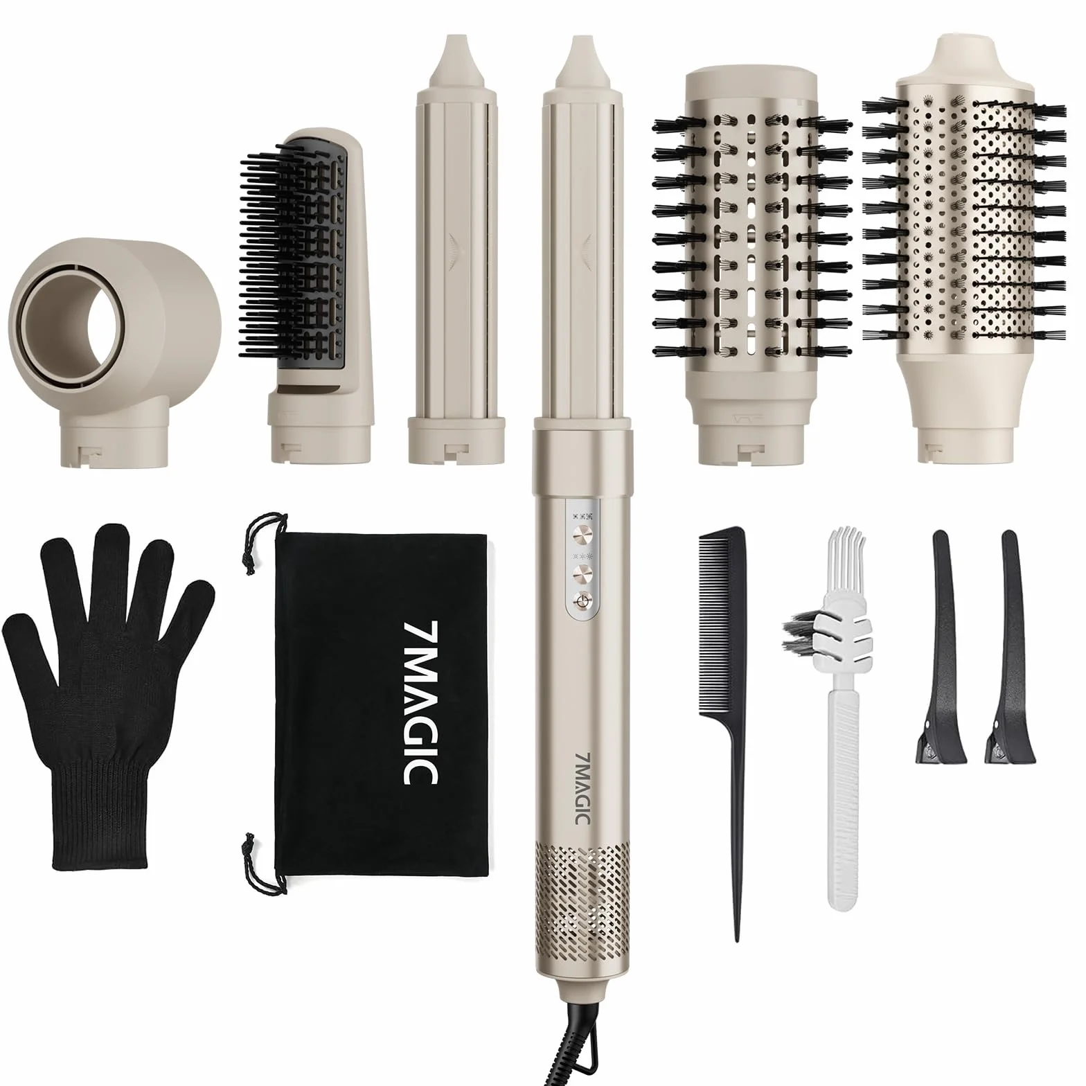 7MAGIC 6 in 1 Airstyler, Hairstyler, Lockenstab Auto-Wrap, Ionen Föhn, Glätteisen, für Besondere Anlässe, Reisen