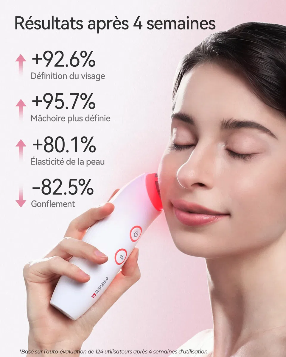 FliKEZE Gesichtsmassagegerät mit Vakuum & Rotlicht, 3-in-1 Beauty Gerät für Gesicht und Hals | Elektrisches Gesichtspflegegerät mit LED-Licht, 3 Intensitätsstufen und einfacher Anwendung für die tägliche Beauty-Routine