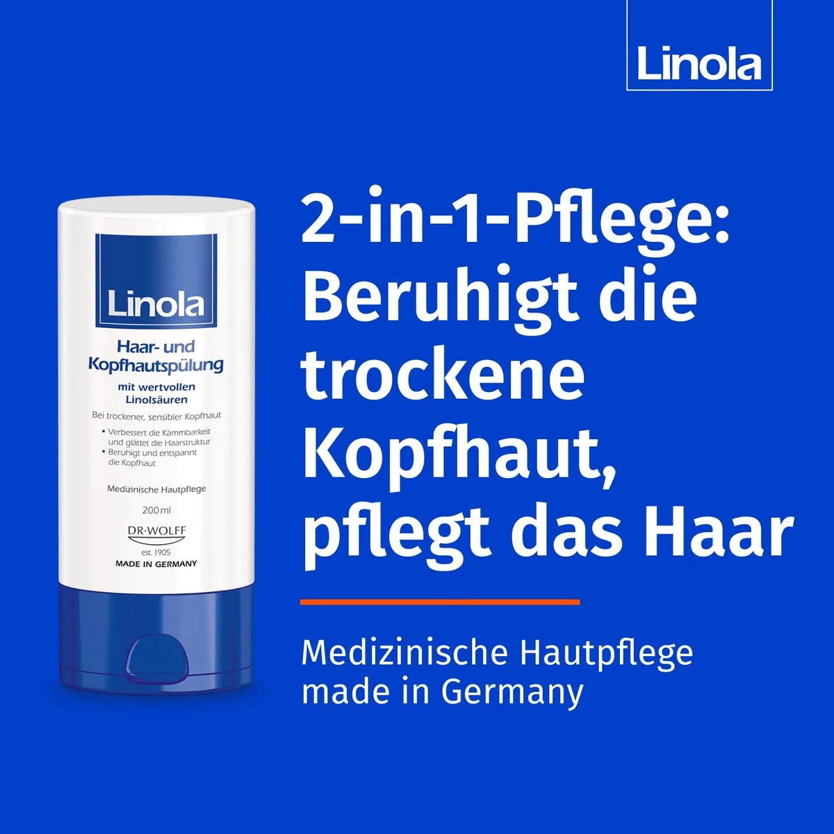 Linola Forte Shampoo & Haar- und Kopfhautspülung - 2 x 200 ml | Dusch-Set gegen Juckreiz und Schuppenflechte | Für entspannte Kopfhaut und geschmeidiges Haar