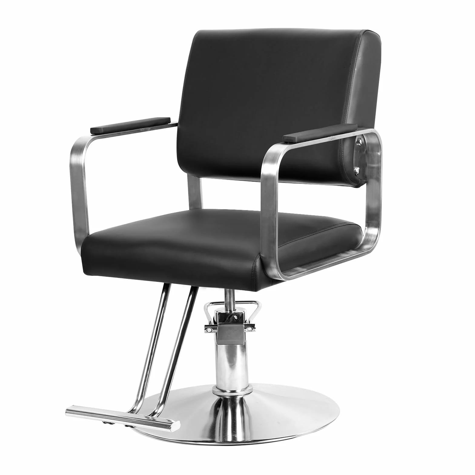 Ergonomischer Frisierstuhl Höhenverstellbarer Friseur-Drehstuhl Manueller Hydraulischer Friseurstuhl Shampoo-Salonstuhl