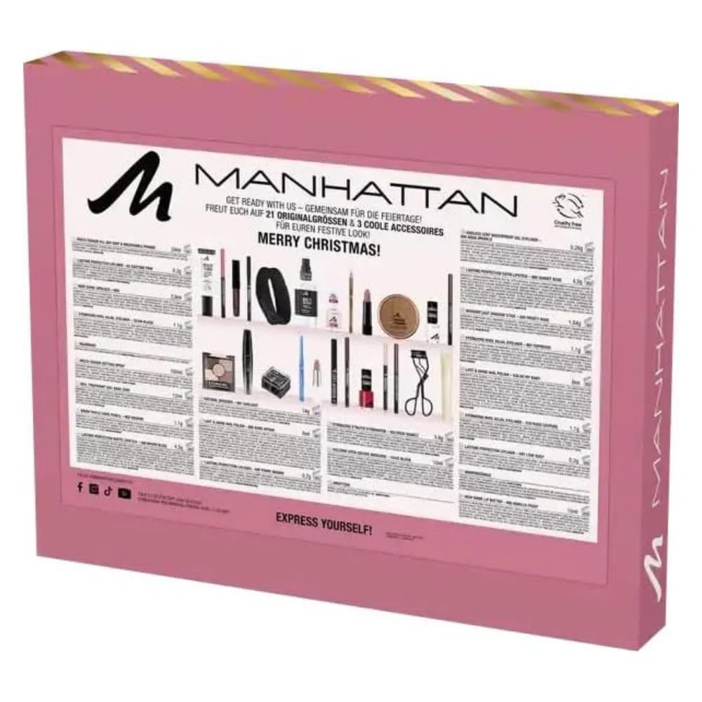 Manhattan Adventskalender 2025 Beauty Frauen Wert 200€, Beauty Kosmetik Advent Kalender, 24 Geschenke, Pflege Weihnachtskalender Frau, Adventkalender Damen