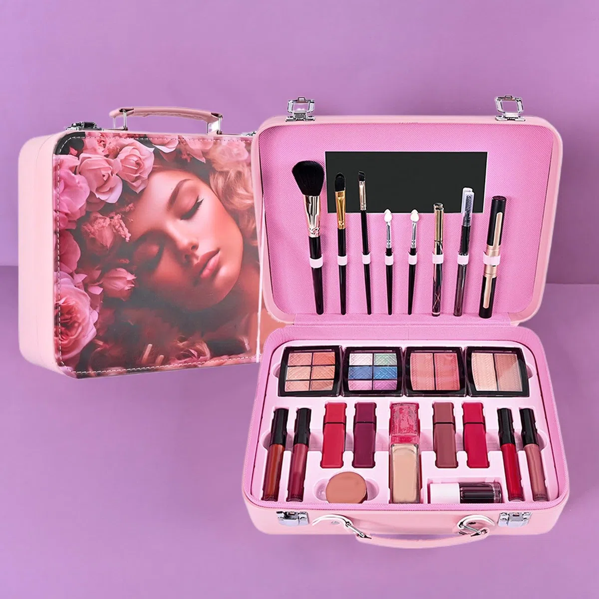 Make-up Set für Anfänger Tragbare Kosmetik-Palette | Langanhaltendes Wasserfestes Kosmetik-Set Für Anfänger für Damen, Mütter, Freundinnen und Bühnenauftritte