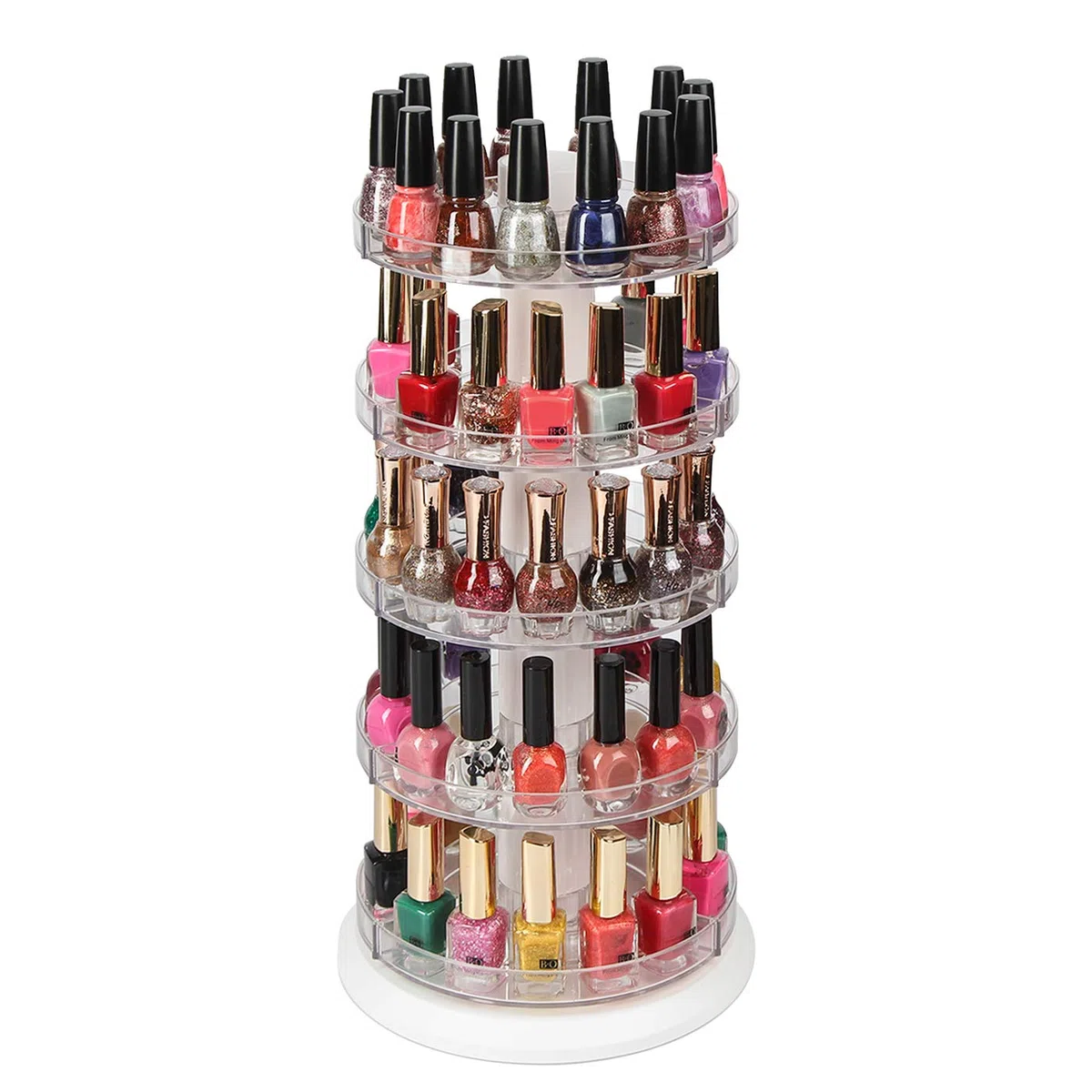 J JACKCUBE DESIGN Drehbarer Acryl-Nagellackständer, drehbares Regal für 115–195 Flaschen, 5-stöckiger Nagellack-Organizer