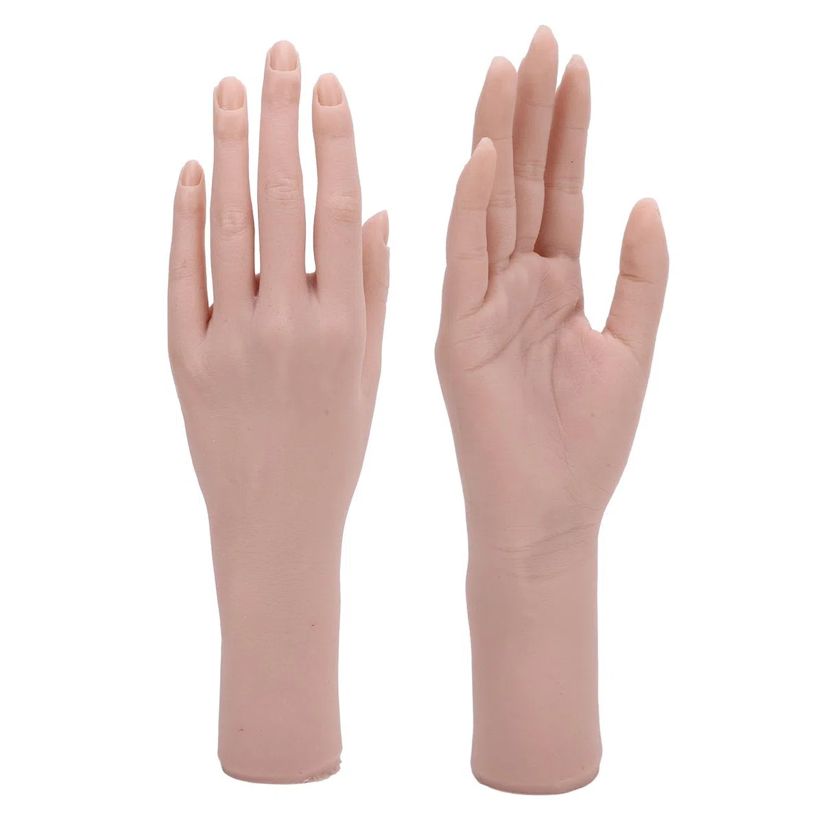 TOPINCN Biegbares Weibliches Handmodell aus Silikon für die Nail-Art-Übung, Wiederverwendbares Display-Handmodell, Weiche Trainingshand für Maniküre-Anfänger