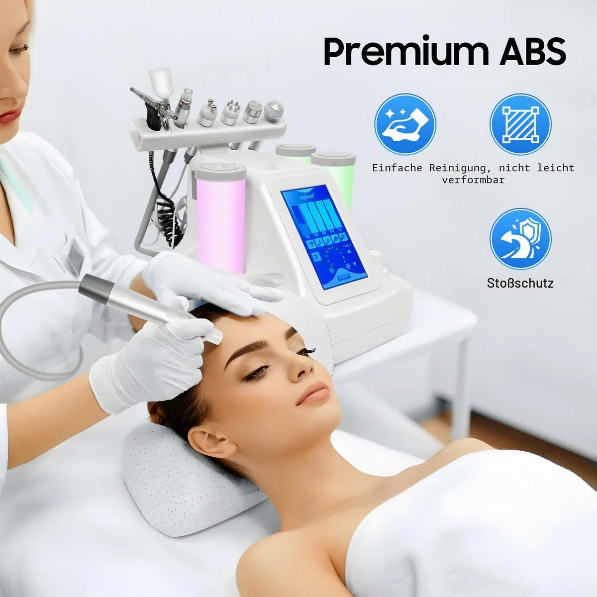 7 in 1 Wasser Sauerstoff Maschine,Dermabrasion Hydro Tiefenreinigung Hydra Beauty Facial Care Machine mit LED-Maske,Hydro Dermabrasion Jet Peel kleine Blase Gerät