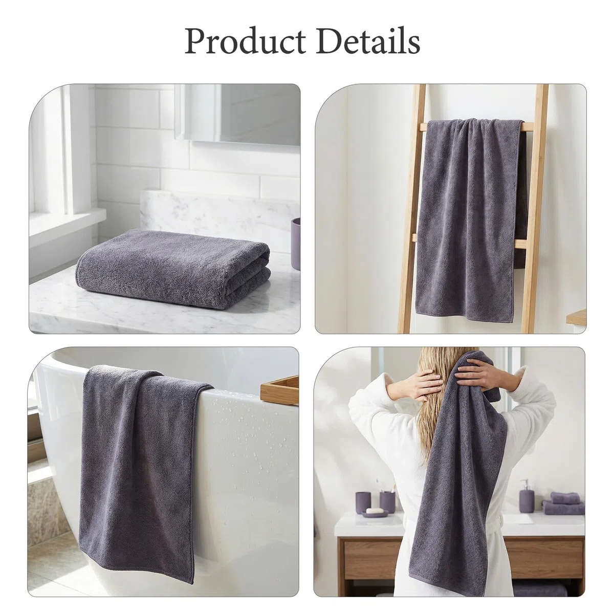 GALPADA 12 Stück Hochsaugfähiges Korallenfleece Haartuch mit Schneller Wasseraufnahme und Vielseitiger Nutzung für Rasur und Fitnessstudio Extra Lang und Weich