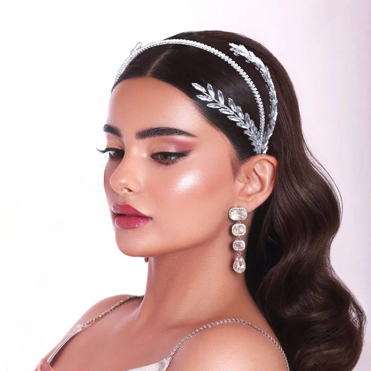 Strass-Braut-Stirnband, Hochzeitshaarschmuck für die Braut | Hochzeits-Haarschmuck für Bräute (Silber), Kopfbedeckung für Party, Abschlussball oder Geburtstag