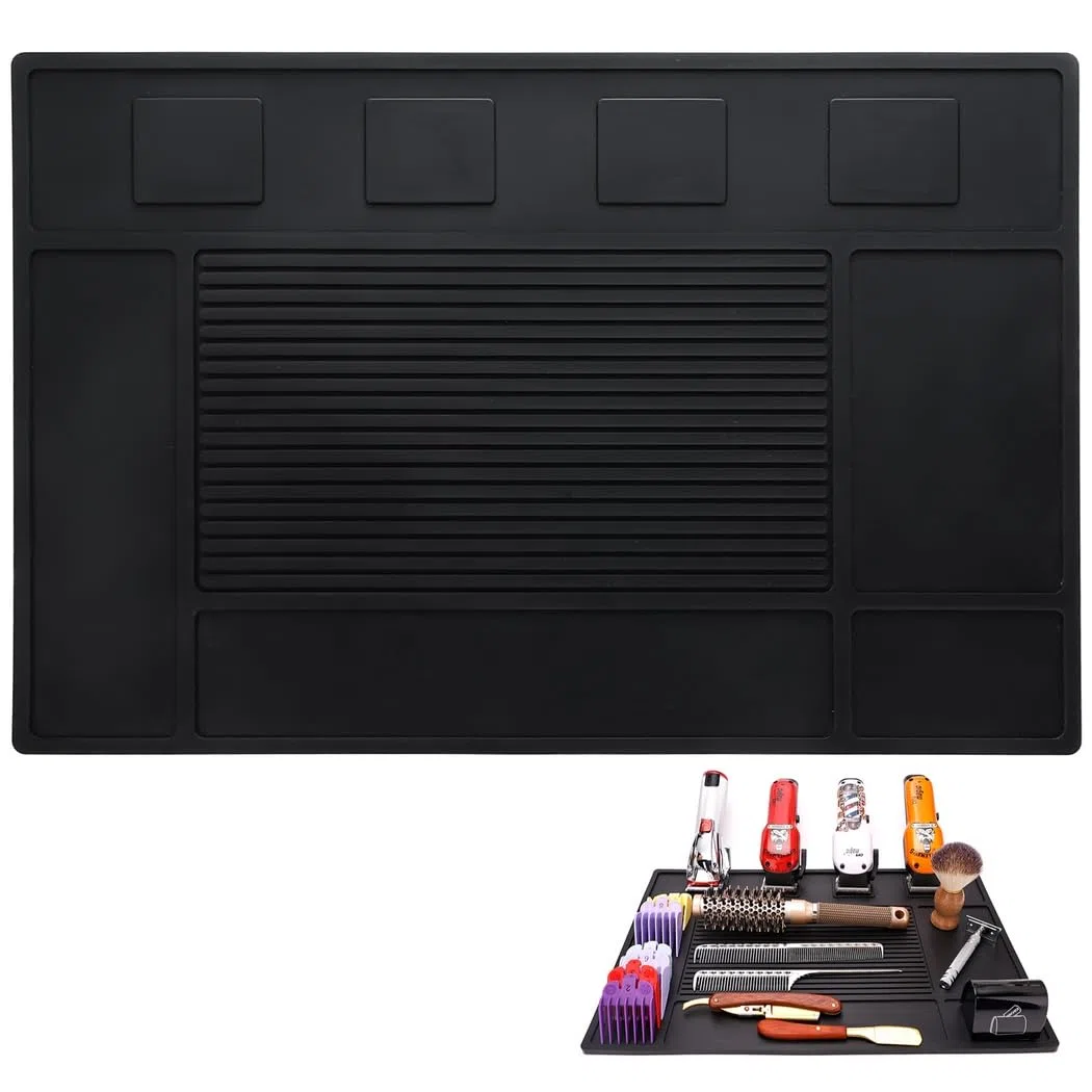 Barber Tool Organizer Mat, Haarschnitte und -tücher, enthärter - weichen silikon-haarspray - tücher, die die magnetische Salon - getragen und die büroraum - und enthärter (schwarz)