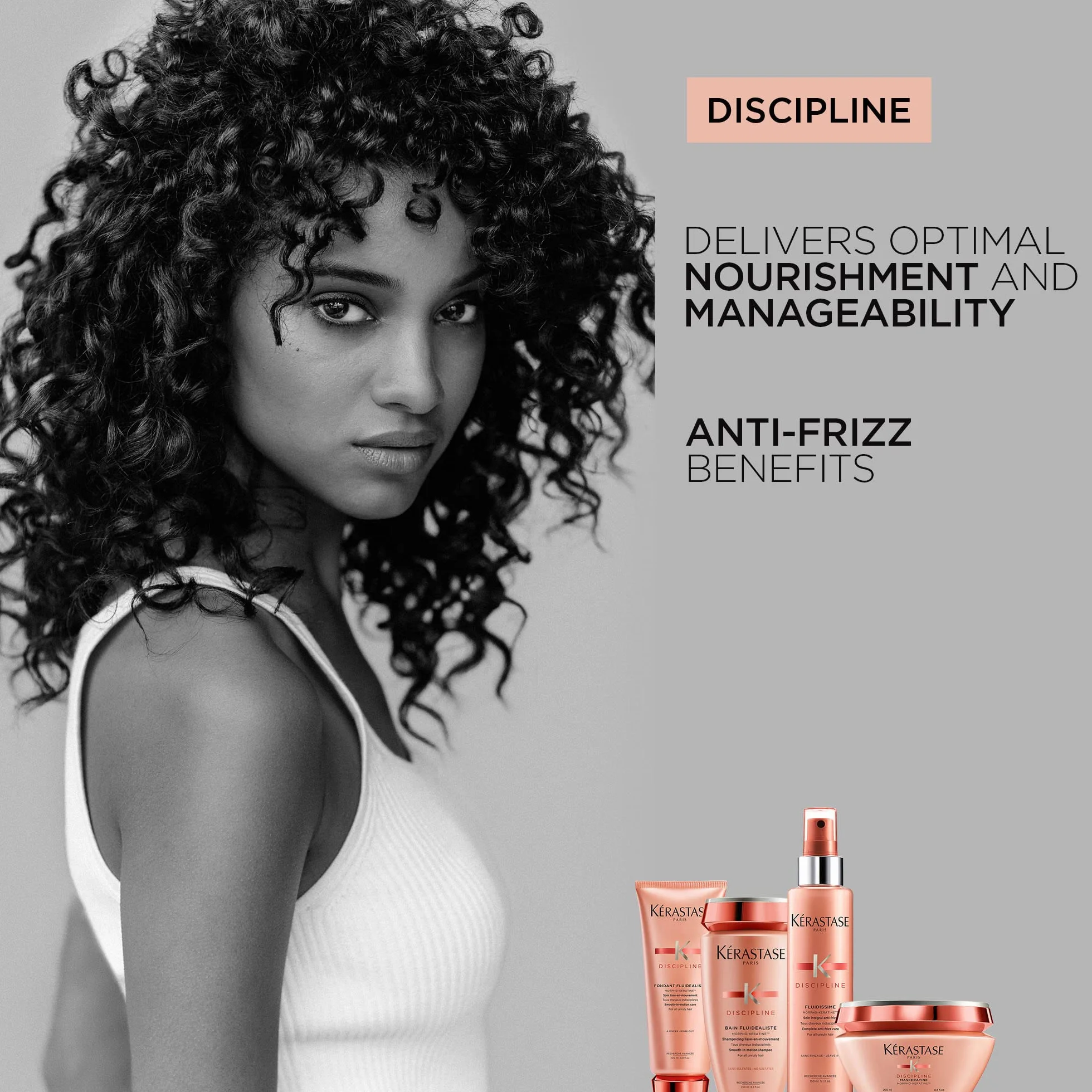 Kérastase Haarspülung für widerspenstiges Haar, Glättend mit Anti-Frizz Effekt, Fondant Fluidéaliste Conditioner, Discipline, 200 ml