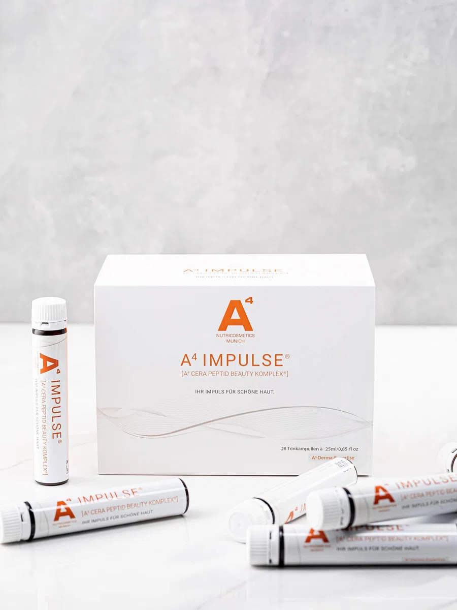 A4 IMPULSE Kollagen-Trinkampullen - Anti-Aging Beauty-Drink mit Ceramiden + Vitaminen (1 x 28 Stk.)