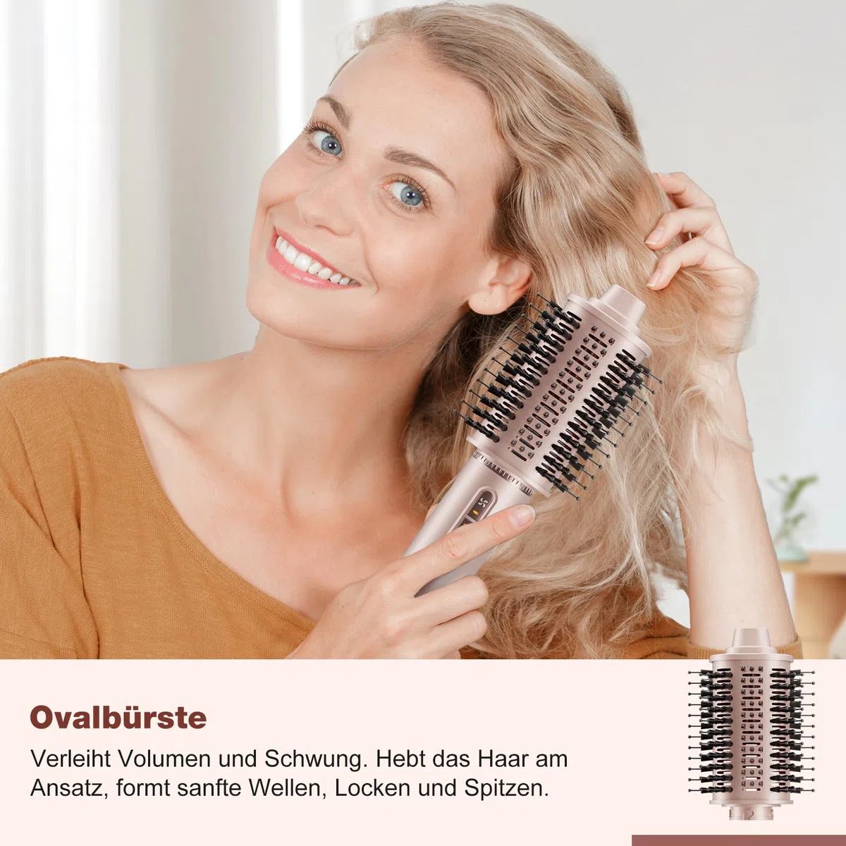 7MAGIC 7 in 1 Airstyler, 110000 U/Min, 1400W, Rundbürstenföhn, Lockenstab Auto-Wrap, Glätteisen, Ionen Föhn