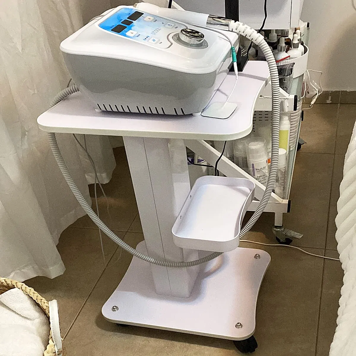 Salonwagen Kosmetikwagen Tragbarer Beauty Salon Trolley ABS Ablagefach Bremsrad Friseur Rolling Wagen