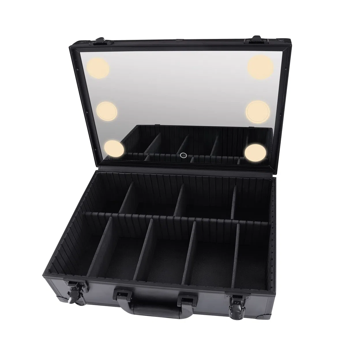 Makeup Train Case - Cosmetic Organizer Box Makeup Case mit Lichtern und Spiegel/Makeup Case mit Customized Dividers/Large Makeup Artist Organizer Kit