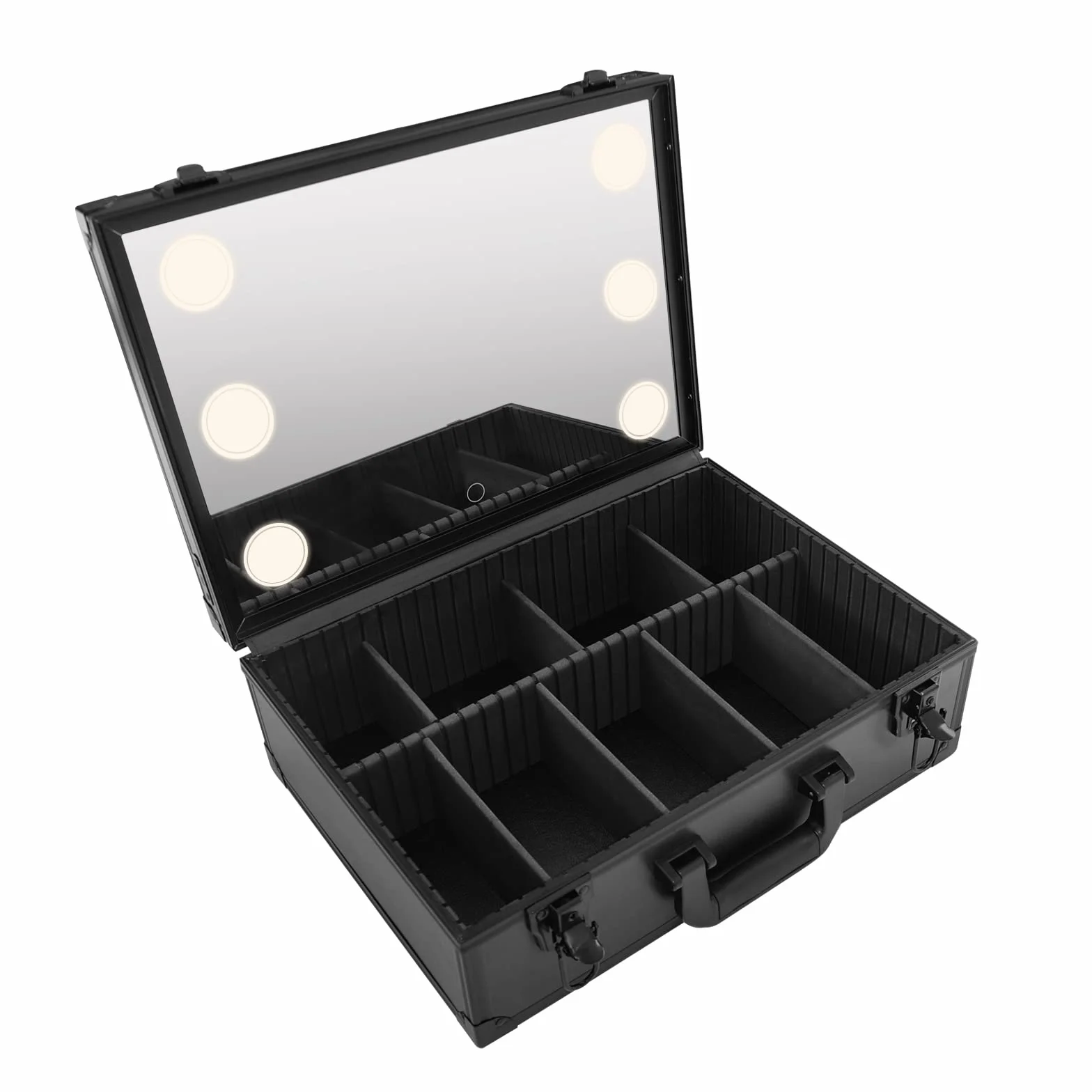 Makeup Train Case - Cosmetic Organizer Box Makeup Case mit Lichtern und Spiegel/Makeup Case mit Customized Dividers/Large Makeup Artist Organizer Kit