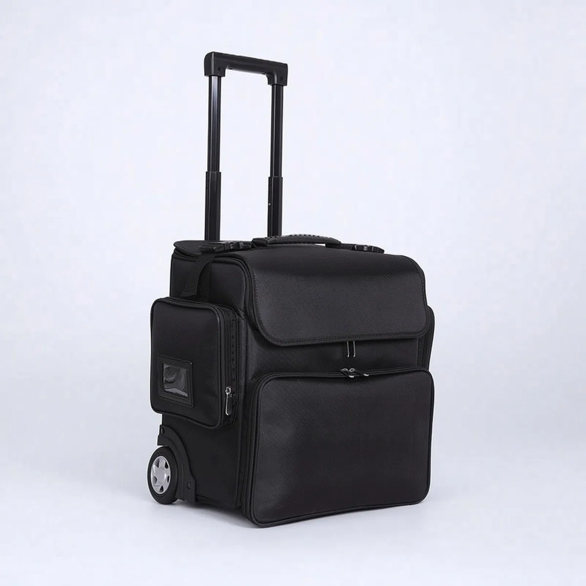 Harilla Professioneller Schminker Roller Trolley Kosmetiker Visagistener mit Stabilem Zuggriff Und Rollen aus Oxford Gewebe mit Hauptfach Und Trennwänden für Reise Messe Eventeinsatz