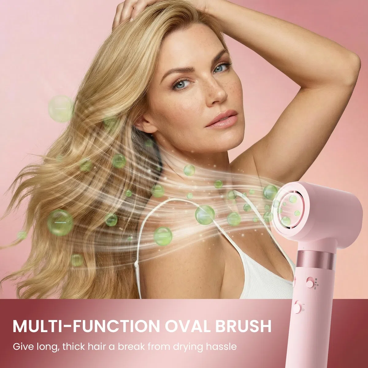 MESCOMB 5 in 1 Dual Voltage Hair Styler Ionen Föhn & Airstyler Set mit Aufsätzen, Schnelltrocknend,Lockenstab,Glätten, Volumen, Ohne Hitzeschäden | 100–240V für weltweite Reisen mit Reisetasche