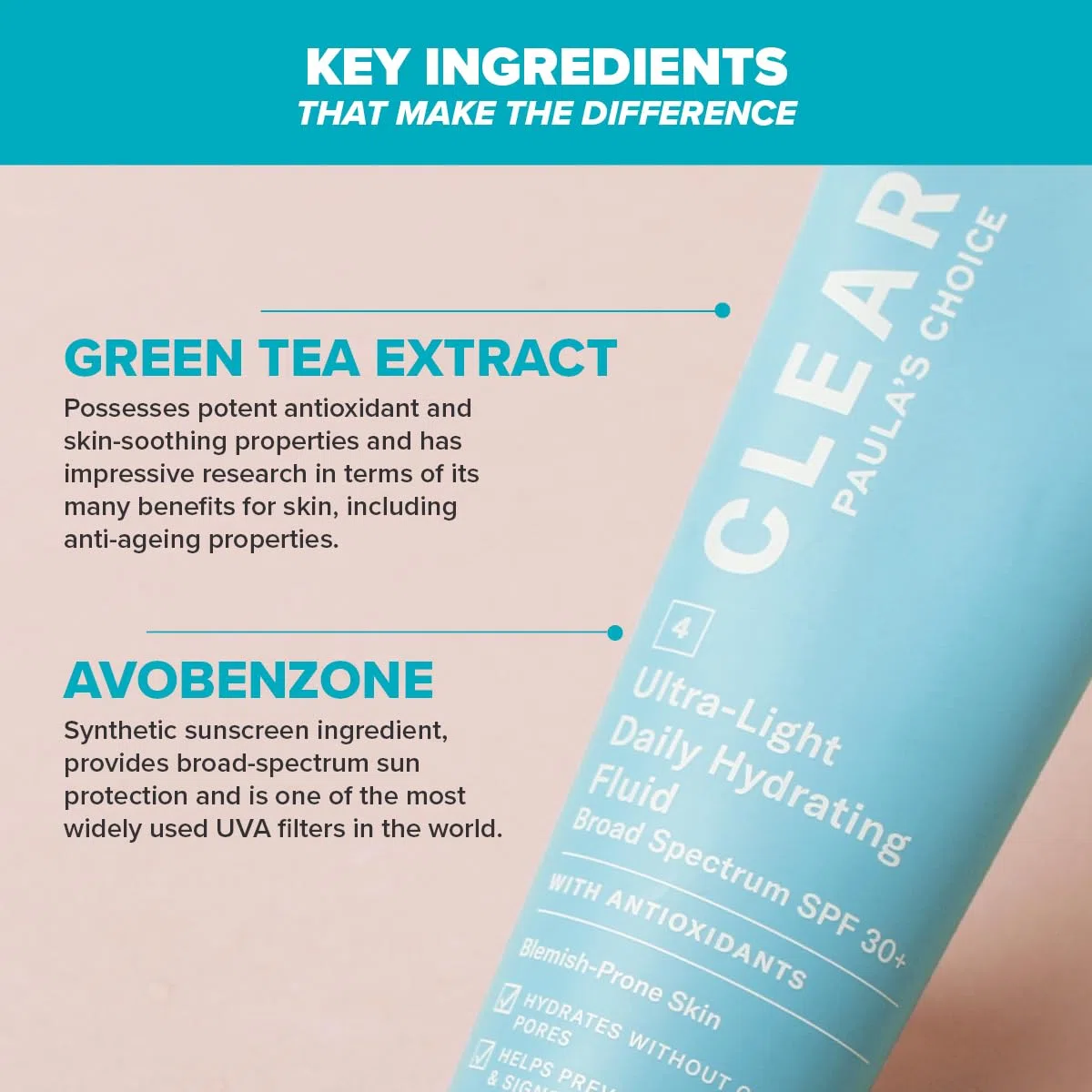 Paula's Choice CLEAR Tagescreme LSF 30 - Leichte Sonnencreme Gesicht - für Unreine Haut mit Mitesser & Akne - mit Vitamin E & Antioxidantien - Mischhaut bis Fettige Haut - 60 ml