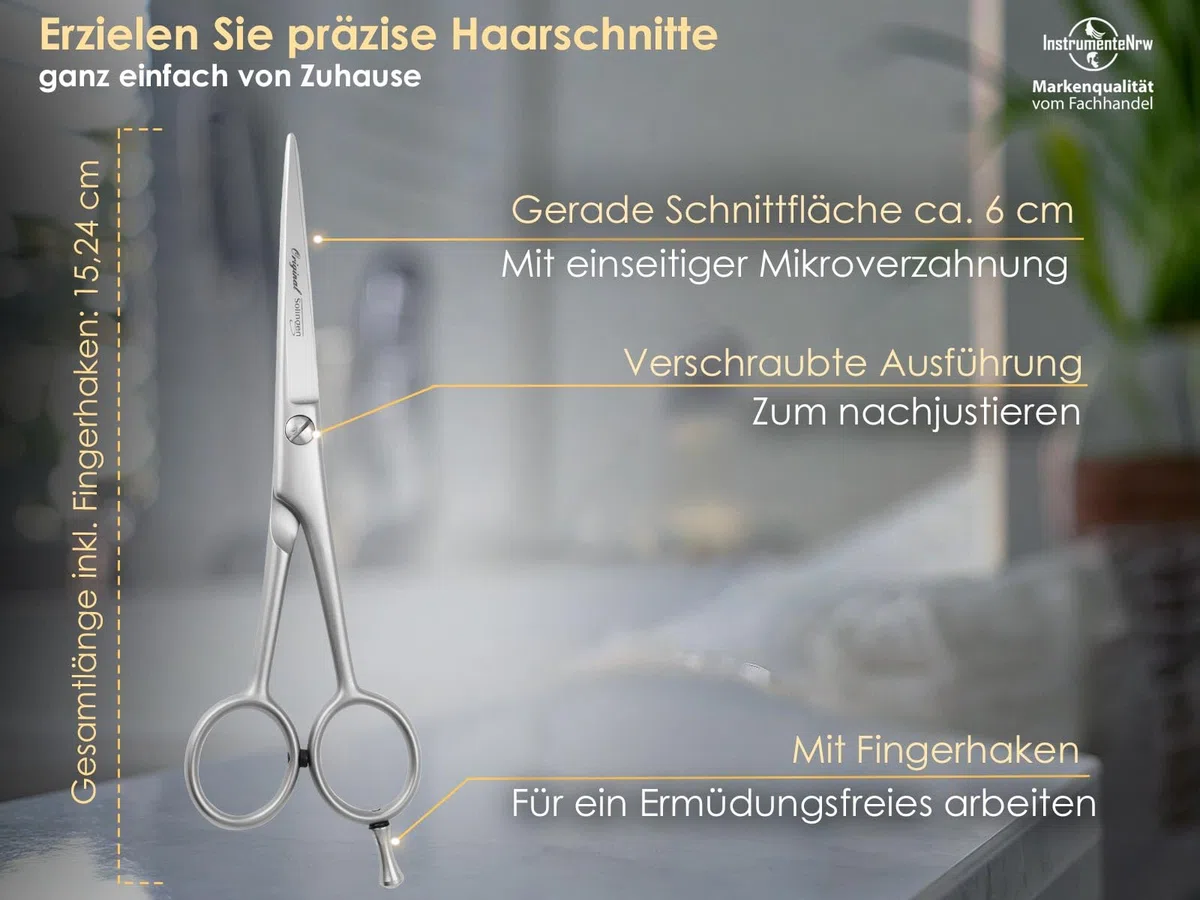 Haarschere aus Solingen Friseurschere mit Mikroverzahnung Made in Germany Edelstahl 15,24 cm