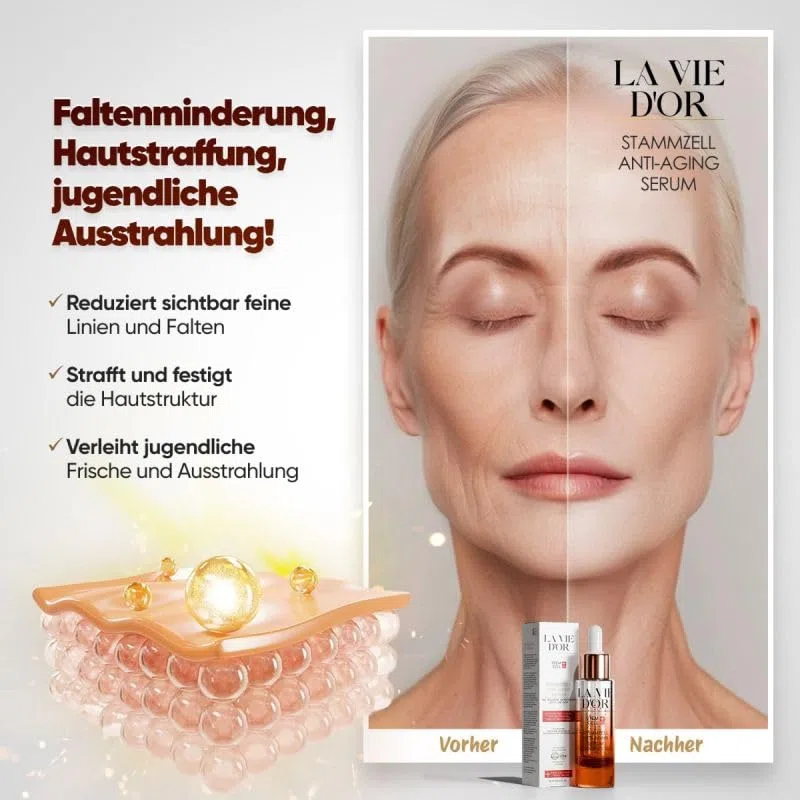 LaVieDor Komplettset – Anti-Aging Serum, Tagescreme mit LSF 30 & Lippenpflege, Stammzell-Technologie & Exosomen-Komplex, Lippenpflege mit Volumen-Effekt, Hochdosiertes Gesichtsserum mit Hyaluronsäure