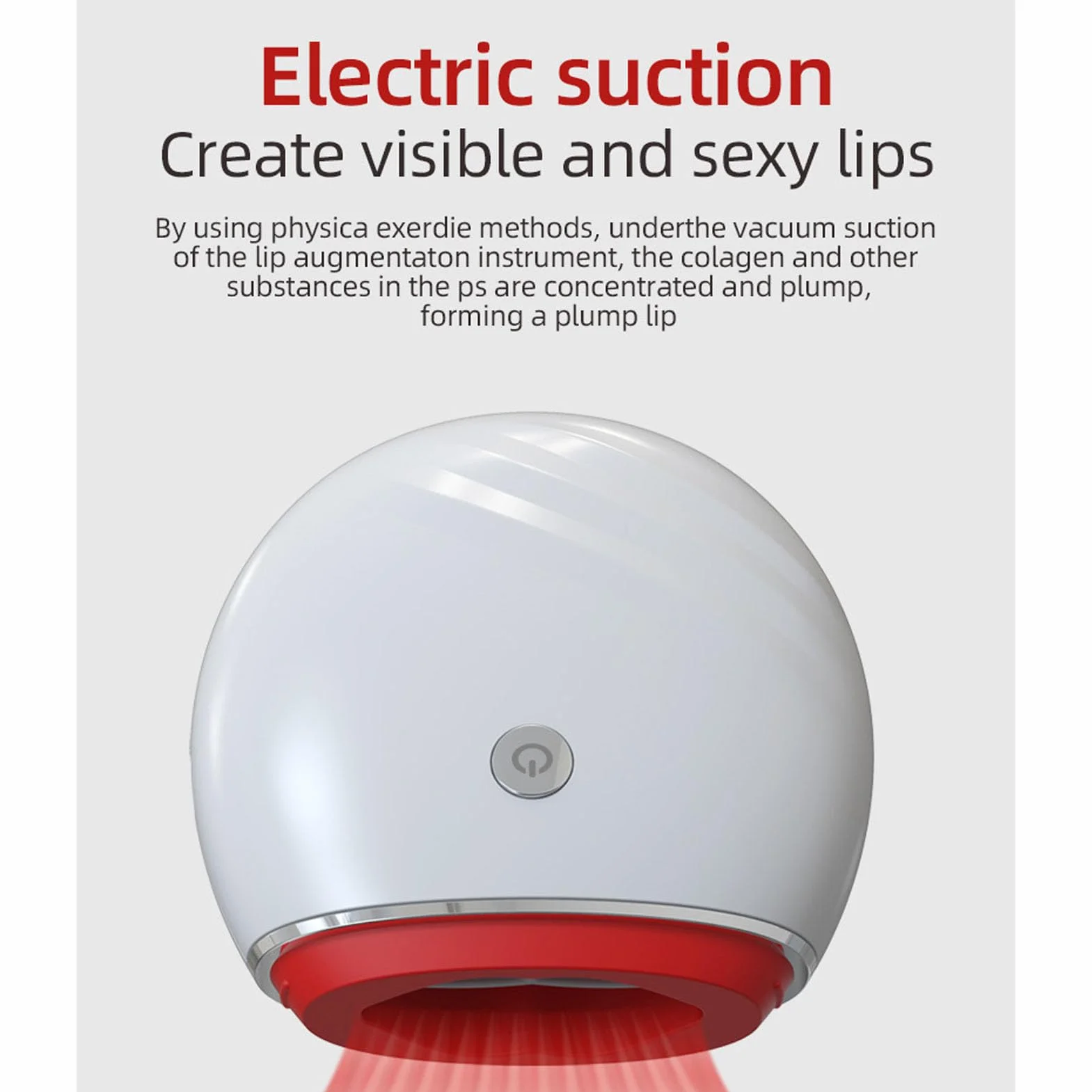 BRRNOO Lippenfüller-Gerät, Elektrisches Sauglippen-Lippenvergrößerungsgerät für Frauen