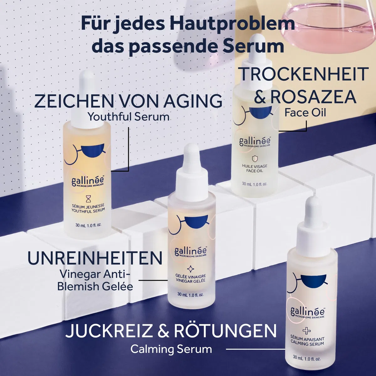 Gallinée Youthful Serum - Dermatologisch getestete Anti-Aging Gesichtspflege mit Postbiotika, Präbiotika und Milchsäure, spendet Feuchtigkeit & verleiht Strahlkraft - Ideal für alle Hauttypen - 30 ml.