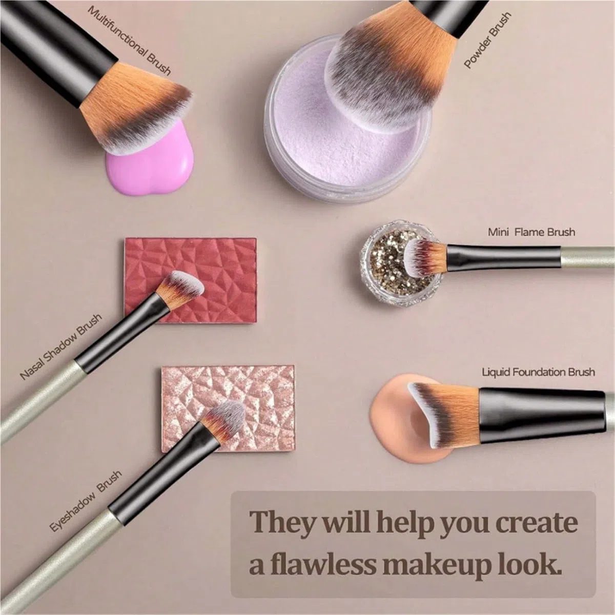 Make-up-Pinselset 18er-Pack Make-up-Pinsel-Set, Kunststoff-Aufbewahrungseimer, komplettes Set Gesichts- und Augenpinsel, Beauty-Tools mit weichen Borsten