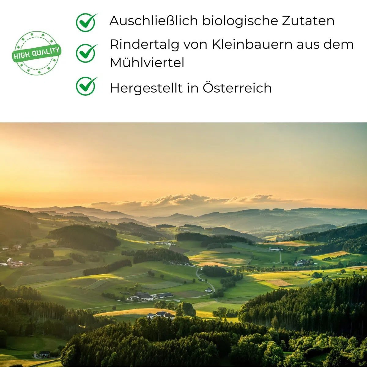 Handgemachte Bio Rindertalg Creme von grasgefütterten Bio Rindern aus Österreich (Region Mühlviertel), natürliche Hautpflege, hilft bei empfindlicher, trockener und rissiger Haut (120 ml), Ringelblume