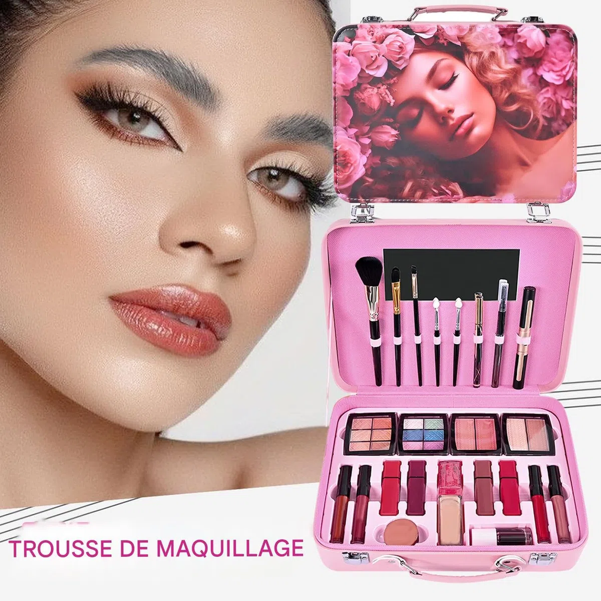 Schmink-Set Für Frauen Wasserfester Lippenstift Kosmetik | Tragbares Anfänger Make-up Set für Damen, Mütter, Freundinnen und Bühnenauftritte