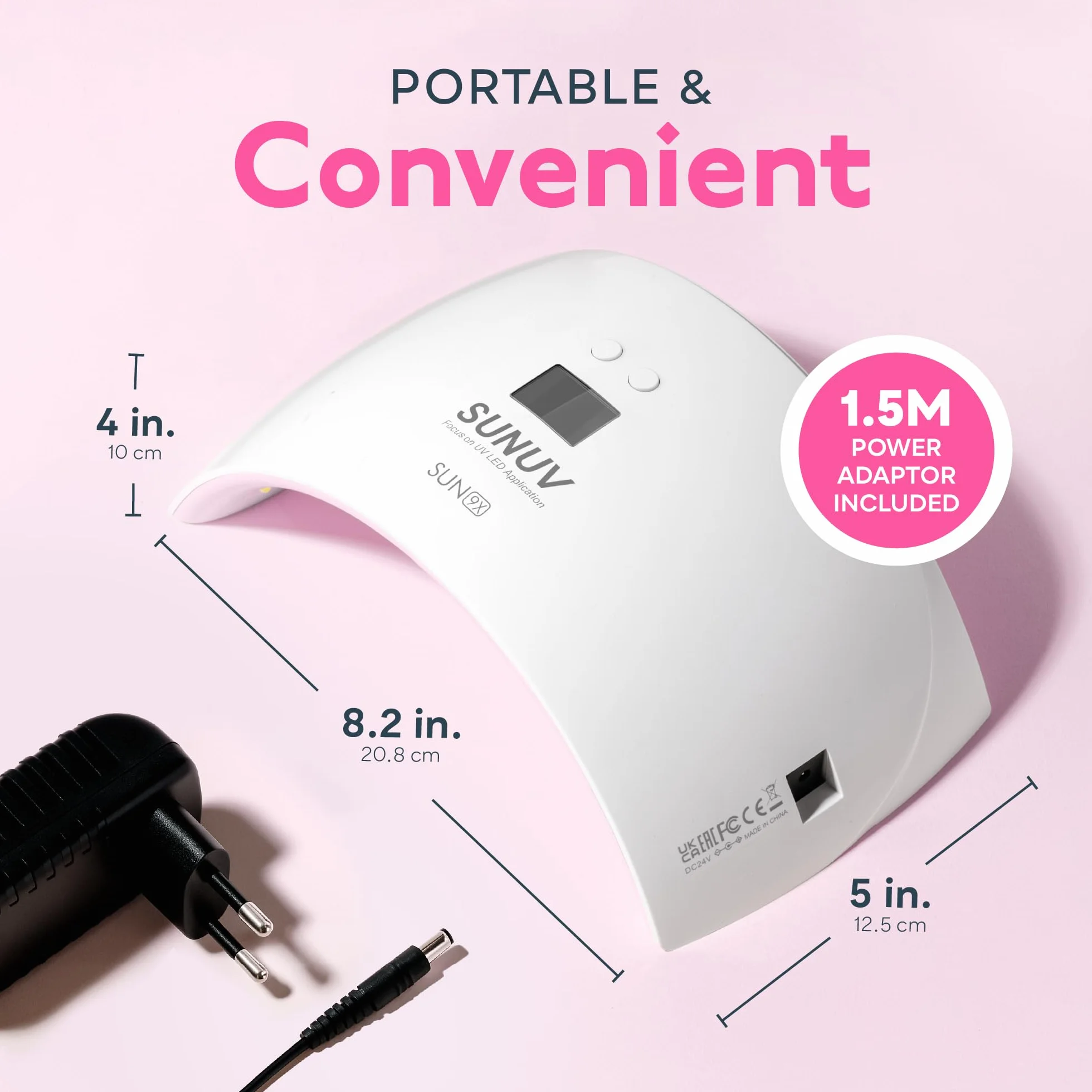SUNUV Nageltrockner LED UV, Lampe für Gelnägel, UV LED Nagellampe 30s/60s Timer, Infrarot Sensor, LCD Display, Geeignet für alle Gel, für Maniküre/Pediküre Nail Art zu Hause und Salon