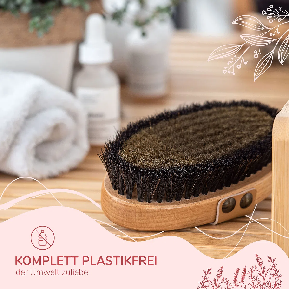 Kupferbürste Körperbürste mit feinen Kupferdrähten Trockenbürste Lymphdrainage
