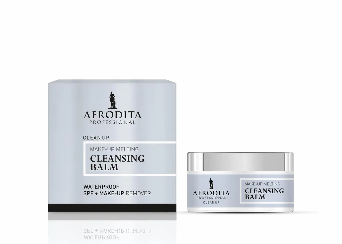 Afrodita Professional Clean Up Cleansing Balm 100 ml, Premium ölbasierter Make-up Entferner & Gesichtsreinigungsbalsam, Waterproof, mit Ceramiden Shea Butter & Kokosöl, für trockene empfindliche Haut
