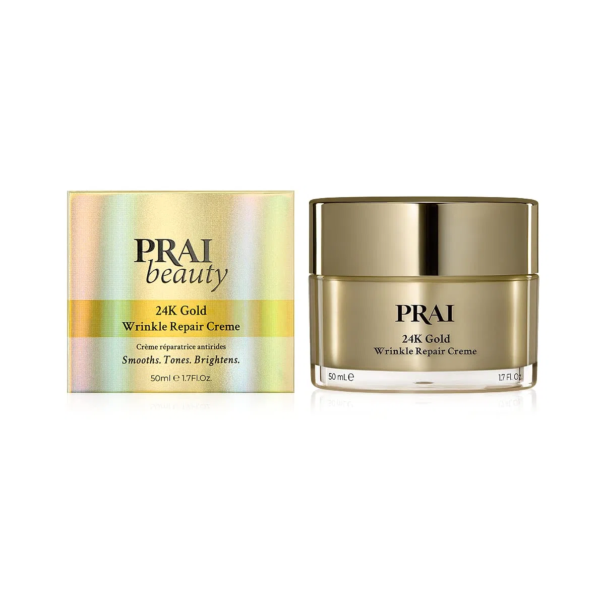 24K Gold von PRAI Wrinkle Repair Tagescreme, Anti-Falten-Gesichtscreme, eine ultimative Lösung für feine Linien, Mattheit, Falten und dunkle Flecken, eine Anti-Aging-Formel | 50ml