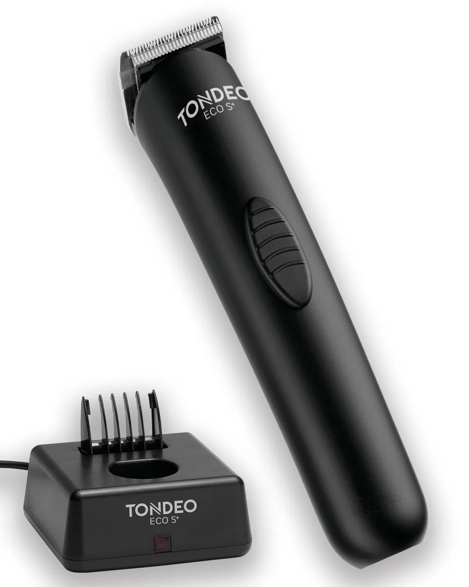 TONDEO Haarschneidemaschine ECO S PLUS schwarz Profi Trimmer mit Ladestation und Aufsteckkamm 3-7,5 mm