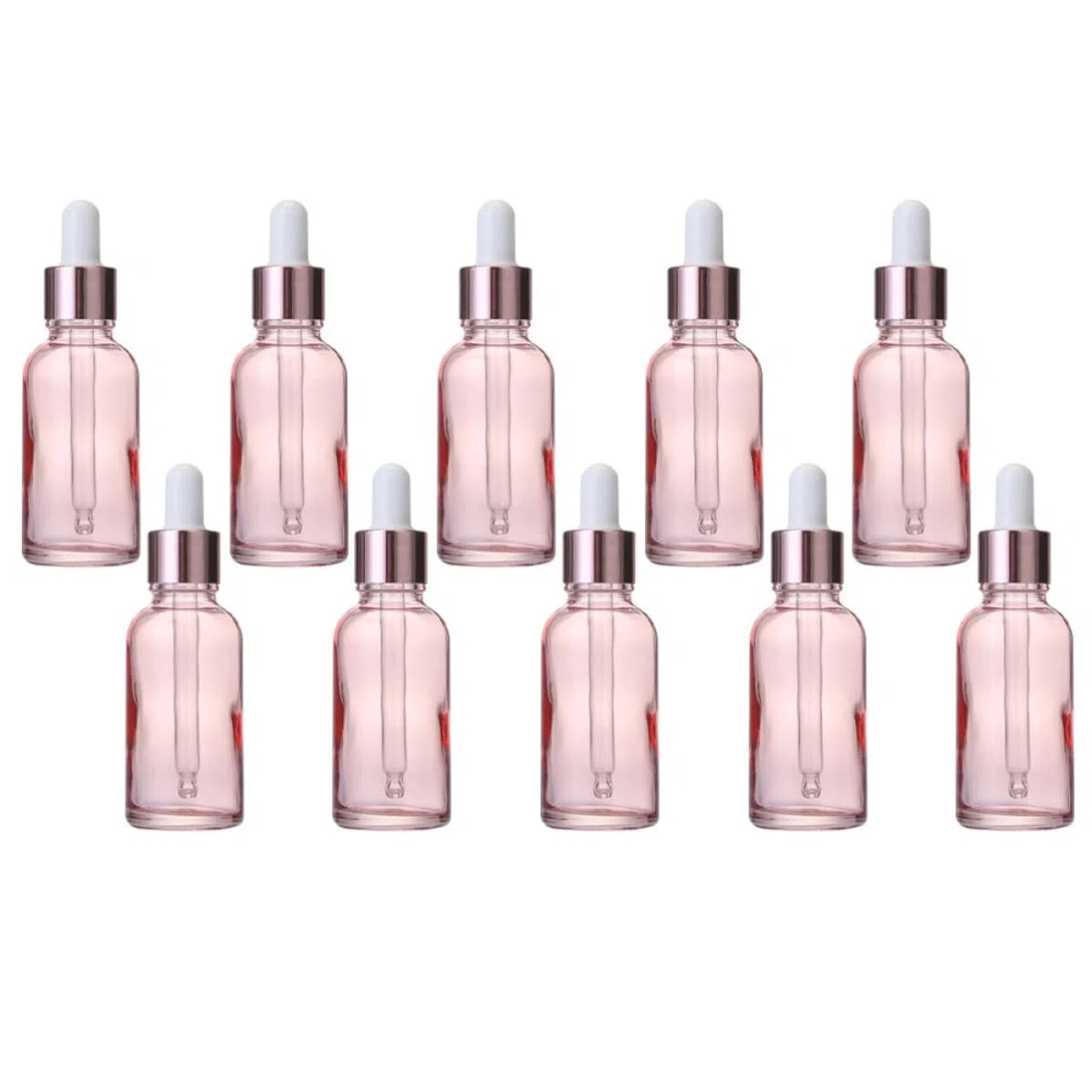 HOMSFOU 30 Stück Rosa Glas Parfümflakons 20ml zum Befüllen Praktische und Befüllbare Fläschchen mit Pipette für Handgemachte Mischungen und Parfüms