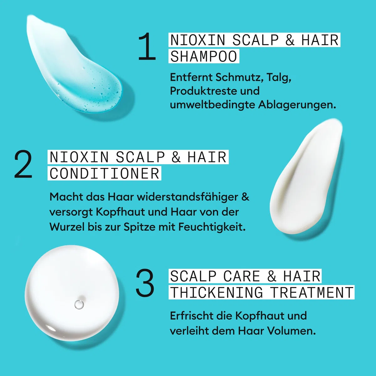 Nioxin Scalp + Hair Kit System 3 - Haarpflege für coloriertes, trockenes & strapaziertes Haar. Beugt dünner werdendem Haar vor – Shampoo, Conditioner & Scalp Treatment