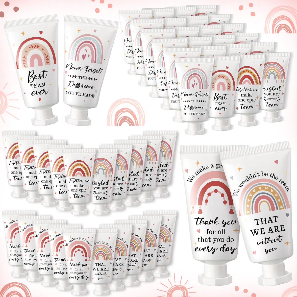 48 Stück Geschenke für CNA-Woche, Thanksgiving Handcreme für Mitarbeiter, inspirierende Geschenke für Teams, Boho-Regenbogen, Abschlussgeschenke für die