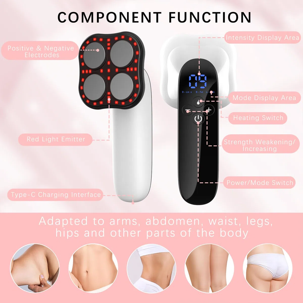 Cellulite Massagegerät, Ultraschall-Kavitationsmaschine, Fettentfernung für Bauch, Taille, Arme, Beine, Gesäß