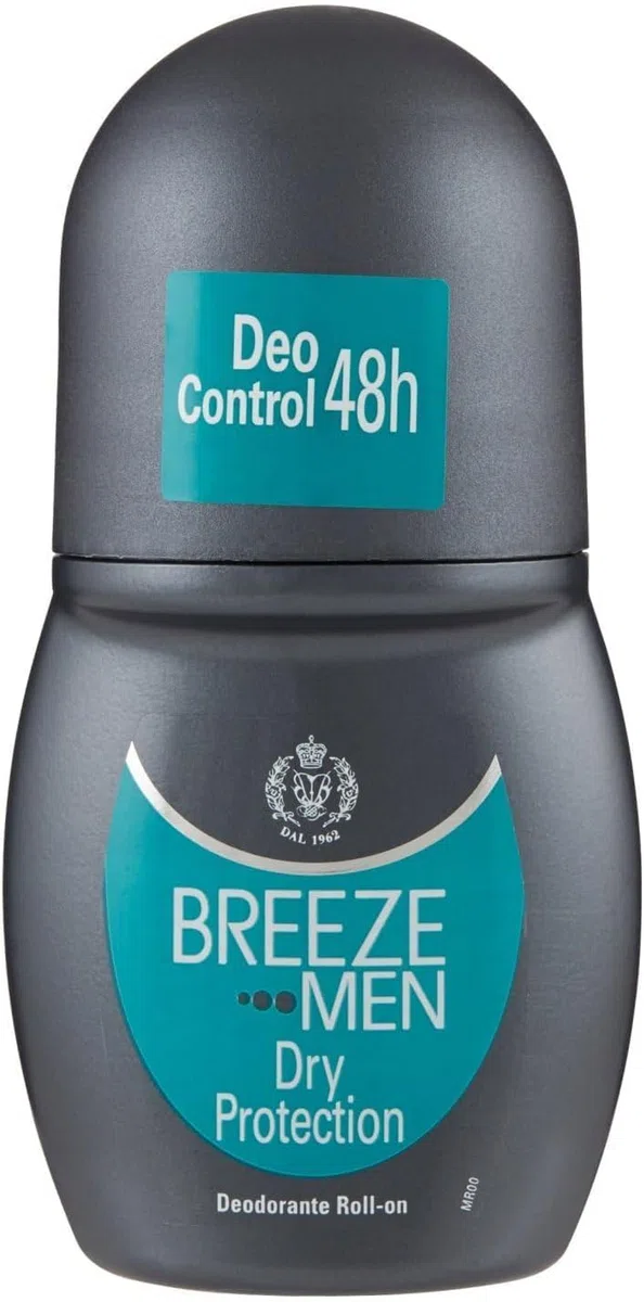 8x Breeze MEN Dry Protection Deodorante Roll-On Hilft, die Schweißbildung 48 Stunden lang wirksam zu regulieren- Deodorant 50ml + Beni Culinari Kostenloser Schlüsselanhänger